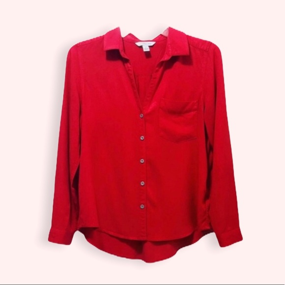 Calvin Klein Red Long Sleeve Button Down Shirt SP - Picture 2 of 8